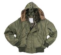 Mil-Tec N2B Veste Pilote Bomber Hiver à Capuche Polaire Noir/Olive