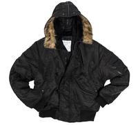 Mil-Tec N2B Veste Pilote Bomber Hiver à Capuche Polaire Noir/Olive