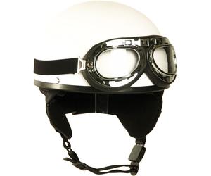 Mil-Tec Oldtimer, casque demi-coquille M Blanc Mat Blanc Mat