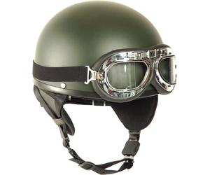 Mil-Tec Oldtimer, casque demi-coquille M Olive Mat Olive Mat