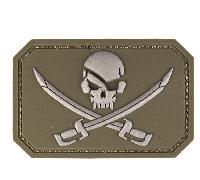 Patch 3D Pirate Skull Mil-Tec - Olive