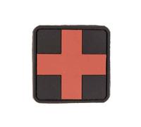 Mil Tec Patch 3d, Motif Premiers Secours, Pvc, Avec Velcro, Grande Taille L Noir
