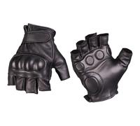 Mil-Tec Tactique Cuir Fingerless Gants Hommes Militaire Sécurité Mitaines Noir