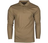 Mil-Tec Tactique Hommes Manche Longue Séchage Rapide Chemise Polo Dark Coyote