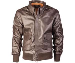 Mil-Tec US Aviator A2, veste en cuir M Marron Marron