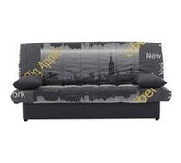 Banquette clic clac 3 places - Motif New York jaune - Style Contemporain - L 190 x P92 cm - MILA