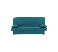 Banquette clic clac 3 places - Tissu 100% coton Bleu canard - Style Contemporain - L 190 x P92 cm - MILA Bleu Canard G