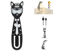 MILA&LOUIS Lampe de Lecture Livre Rechargeable au Lit Mini Liseuse Lumiere LED pour Lire Nuit avec Pince Petite Lumière Gradation USB de Chevet Sans Fil Cute Marque Page (Chat)