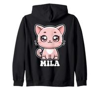 Mila Mignon Chat Design pour Fille Nom Mila Sweat à Capuche