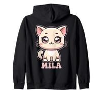 Mila Mignon Chat Design pour Fille Nom Mila Sweat à Capuche