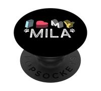 Mila - Nom personnalisé pour Les Amoureux des Animaux de Compagnie PopSockets PopGrip Adhésif