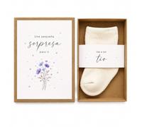 MilaBoo Boîte cadeau avec chaussettes pour bébé, cadeau pour annonce de grossesse, annonce de bébé pour grands-parents, faite à la main en espagnol (oncle - espagnol)