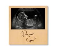 Milaboo Cadre photo en bois naturel pour annonce de grossesse - Cadre photo en bois naturel avec message - Cadeau pour futurs grands-parents, tante ou oncle (vous allez devenir grand-père)