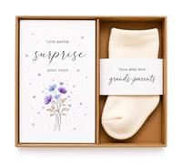 MilaBoo Coffret cadeau annonce grossesse avec chaussettes pour bébé, cadeau d'annonce de grossesse, annonce de bébé pour grands-parents, fait main en français (grand-mère & grand-père - français)