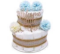 MilaBoo® Gâteau de couches vintage garçon I Gâteau de couches premium style boho I Cadeau pour une naissance ou un baptême
