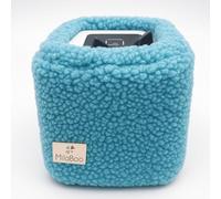Milaboo® Housse en peluche de qualité supérieure pour Toniebox 1 et 2 - Fabriquée à la main en Allemagne avec un tissu en peluche doux - Housse de protection et manipulation facile (bleu clair)