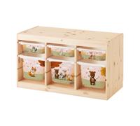 MilaBoo® Lot de 6 autocollants en vinyle de qualité supérieure spécialement conçus pour étagère IKEA TROFAST - Motif animaux de la forêt - Film décoratif pour 3 grandes et 3 petites caisses (animaux