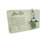 Milaboo® Porte-clés ange gardien avec pierre précieuse et carte I porte-bonheur dans un emballage cadeau fait à la main I Cadeau pour des occasions spéciales, opération, taille unique