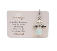 Milaboo® Porte-clés ange gardien avec pierre précieuse et carte I porte-bonheur dans un emballage cadeau fait à la main I Cadeau pour des occasions spéciales, Collègues, taille unique