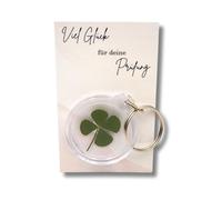 Milaboo® Porte-clés porte-bonheur avec véritable trèfle et carte - Emballage cadeau - Talisman pour la chance et le courage (examen), examen, taille unique