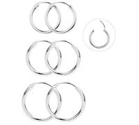 Milacolato 3 Paires D'argent Sterling 925 Poli Sans fin Boucles D'oreilles pour les Femmes Hommes 13mm / 15mm / 18mm