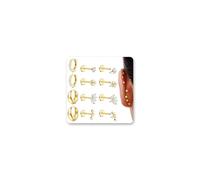 Milacolato 6 Paires 16G Piercing Tragus Acier Inoxydable Hypoallergénique Piercing Oreille Filetage Interne Boucles d'Oreilles Creoles Plaqué Or Piercings Helix Nez Labret Conch Cartilage pour Femme