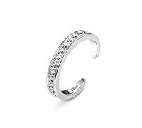 Milacolato 925 Argent Sterling à Bout Ouvert Anneaux pour Femmes 18Carats Plaqué Or Blanc Flèche Coeur Noeud Lien Infini Bande Horizontal Double Tripler Lignes Réglable d'Articulation Bague d'orteil