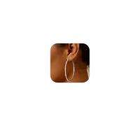 MILACOLATO Boucles d'Oreilles Créoles Argent Pour Femme Fille, Hypoallergéniques Boucle d'Oreille Poste En Argent 925, Étincelant Zirconium Grand Boucles d'Oreilles Creole Bijoux 60mm