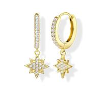 MILACOLATO Boucles D'oreilles Pendantes Creoles Plaque Or pour Femmes Argent Créoles Petits Hypoallergénique Créole Boucle D'oreille Piercing Oreille Cœur Star Creoles Bijoux Femme de Ensemble