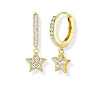 MILACOLATO Boucles D'oreilles Pendantes Creoles Plaque Or pour Femmes Argent Créoles Petits Hypoallergénique Créole Boucle D'oreille Piercing Oreille Cœur Star Creoles Bijoux Femme de Ensemble