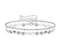 Milacolato Bracelets Chaîne Argent pour Femme Fille Bracelet Chaîne Carrée Taille Diamant Argent 925 Réglable Bracelets Multirang Mauvais Œil Infini Perles Satellite Bracelets Bijoux Cadeau Di