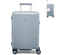 MILADA Valise rigide extensible avec 8 roues rotatives, serrure TSA, coque en polycarbonate résistant à l'eau, légère et durable pour les voyages, Argent arctique, Carry On 20-Inch
