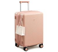 MILADA Valise rigide extensible avec 8 roues rotatives, serrure TSA, coque en polycarbonate résistant à l'eau, légère et durable pour les voyages, rose, Carry On 20-Inch