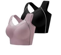 Miladove Soutien-gorge de soutien dorsal confortable pour femme Correcteur de posture Push Up Full Cup Lifting and Shaping X Band Back, 2 pièces - A, 6XL