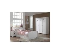 MILADY - Chambre 90x200cm avec Sommier + Armoire 3 Portes -