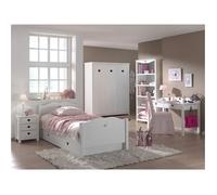 MILADY - Chambre 90x200cm + Chevet + Armoire 3P + Pack Bureau -