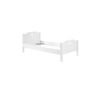 MILADY - Lit 90x200cm Blanc Motifs Coeurs Ajourés -