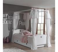 MILADY - Lit à Baldaquin 90x200cm Complet + Sommier -