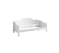 MILADY - Lit Banquette 90x200cm Blanc Motifs Coeurs Ajourés -