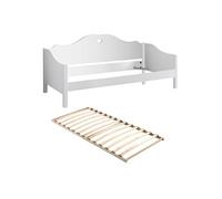 MILADY - Lit Banquette 90x200cm Motifs Coeurs avec Sommier -