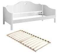 MILADY - Lit Banquette 90x200cm Motifs Coeurs avec Sommier -