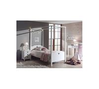 MILADY - Pack Lit à Baldaquin 90x200cm + Chevet 3 Tiroirs -
