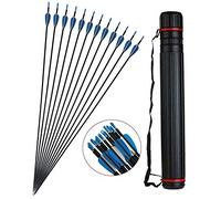 Milaem 12x Flèches de Carbone de 32 Pouces Flèches de Sport de 1000 Spine Flèches de Ciblage pour Arc Classique Arc Long