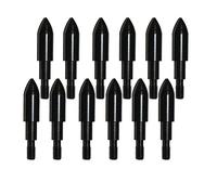 Milaem Tir à l'arc à tête de flèche à Visser, Pointe de flèche 125 Grains, Acier,(Noir,Paquet de 12)