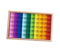 Milageto 100 Pièces Blocs de Construction Ensemble Bloc Empilable Cubes Jouets Montessoris Acrylique Fonction Éducative Adapté aux Enfants Apprentissage, 60 pièces