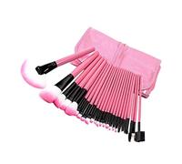 Milageto 24pcs ensembles de pinceaux de maquillage poils de fibres synthétiques pinceaux cosmétiques avec sac à roulettes outils de maquillage pinceau à, ROSE