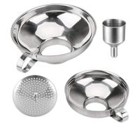 Milageto 4 Pièces Entonnoir Filtre Inox | Entonnoir à Large, Robuste, Usteile, pr Cuisine