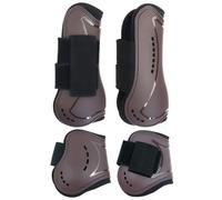 Milageto 4 Pièces Protège-Tendons Robustes, Marron, Taille Extra Large | Rembourré, Guêtres D'obstacle, Résistantes contre Chocs, Guêtres Protection avec Coque, pour Entraînement