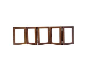 Milageto 5 Cadres Photo articulés Cinq Cadres pliants élégant Cadre Pliable Rustique Cadre Photo Pliant pour Salon Chambre Vacances décorations pour la Maison