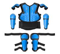 Milageto 5 Pièces Armure Protection Enfant Absorbant Les Chocs Kit Protection Enfant Confortable Guards Genoux et pour Enfants, 7-12 Ans , Bleu